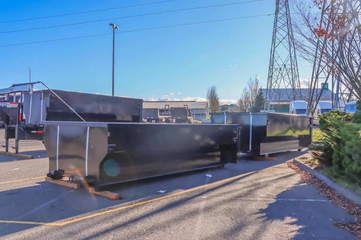 Roll-off dumpster ready for waste disposal at job site for Residential Dumpster Rental in Lakeland Village